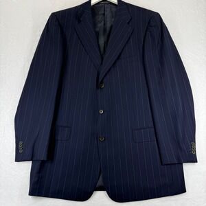 Ermenegildo Zegna Trofeo Navy Blue Pinstripe 3-Button Blazer Sport Coat Mens 42R